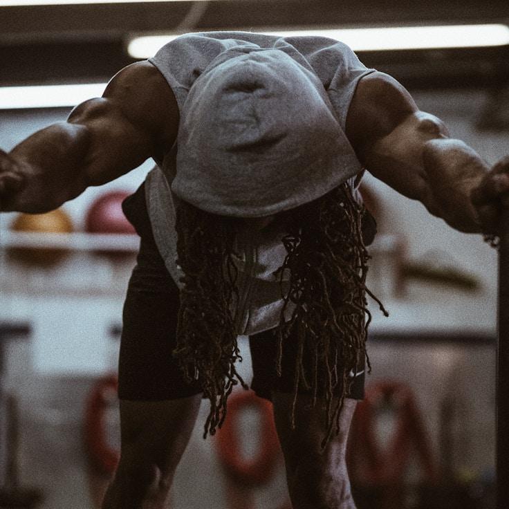 Weight training area with free weights and machines